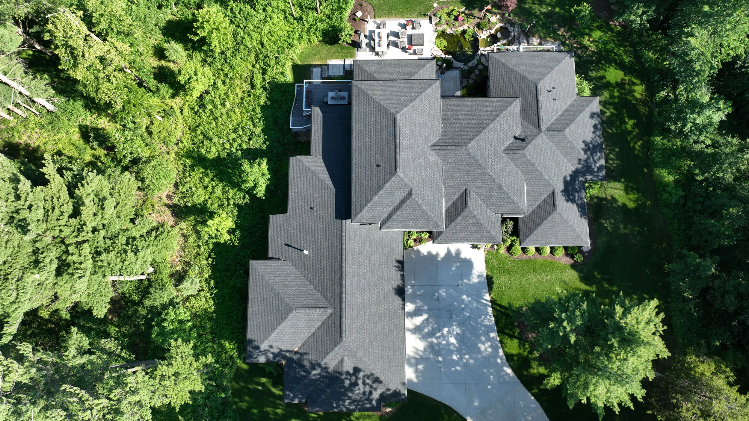 View our expertly installed F-Wave designer shingles on a residential roof.